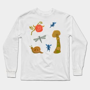 Woodland folk sticker pack Long Sleeve T-Shirt